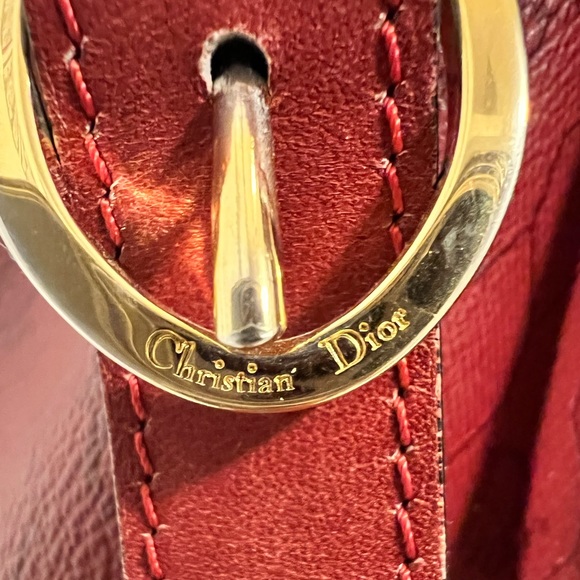 Dior Red Vintage Logo Bucket Bag - Picture 11 of 16